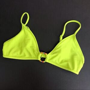 Aerie Triangle Bikini Top Chartreuse Green